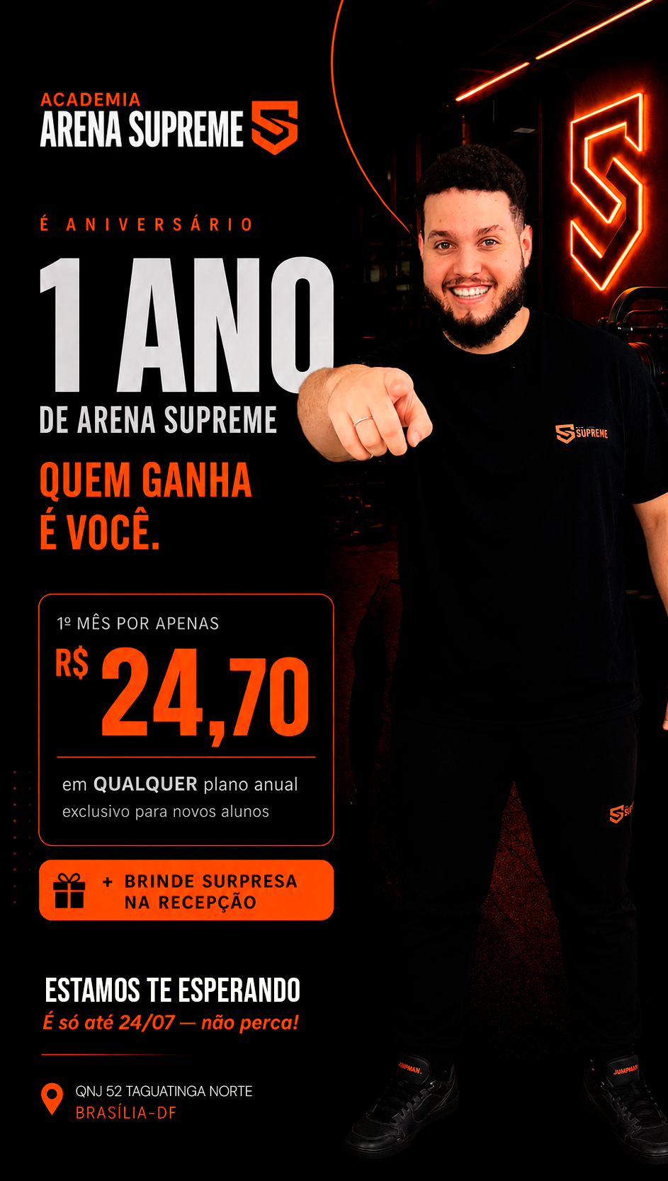 1 Ano de Arena Supreme — 1º mês por R$24,70